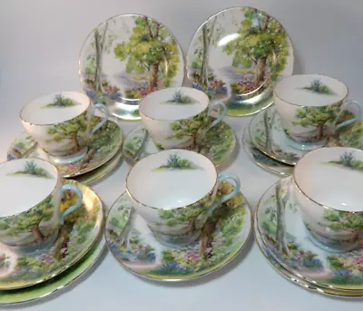 Buy 6 Vintage Shelley 13348 Woodland Trios Cups Saucers Side Plates C1950s VGC • 139.99£
