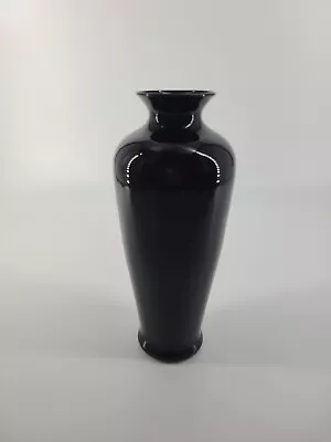 Buy Vtg Black Amethyst Depression Glass Flower Tulips Vase 8.5”T Excellent Condition • 20.79£