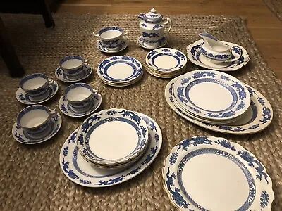 Buy Cauldon Dragon Set Of Blue / White Cups Plates, Dishes, Gravy Jug, Cream Jug • 60£