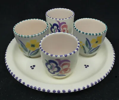 Buy Poole Pottery 4 Egg Cups And Serving Saucer Sh4 • 15.99£