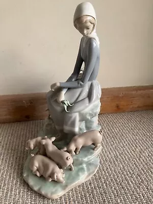 Buy LLADRO FIGURINE - GIRL WITH PIGLETS pre Owned Collectors Item. Great Condition. • 50£