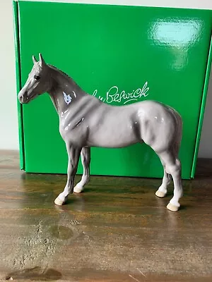Buy JOHN BESWICK HORSE THOROUGHBRED STALLION STEEL GREY W/box NR • 67.23£