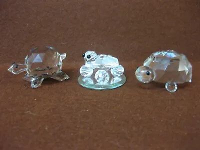 Buy 3 Crystal Tortoise Figures Ornaments ~ Small Crystal Tortoises Turtles • 15.99£