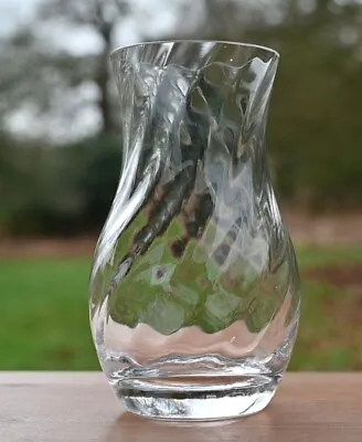 Buy Vintge Crystal Glass Small Vase Twist Pattern 5  Excellent Condition • 4.99£