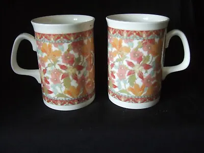 Buy Pair Of Vintage Duchess Bone China Floral Mugs B • 5.99£