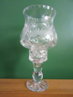 Buy Preowned Vintage Polish Large 2 Section Etched Crystal Glass Candle Holder Lamp • 18£
