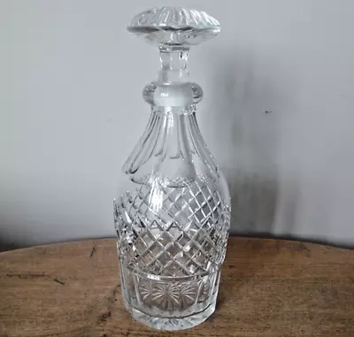 Buy A Fine Antique Edwardian Deep Cut Crystal Glass Decanter Circa 1910 • 59.99£