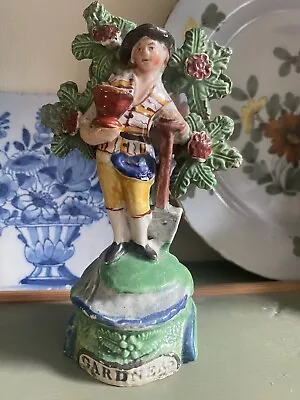 Buy A Staffordshire Pearlware Figure Of A Gardner,  Circa 1820 • 25£