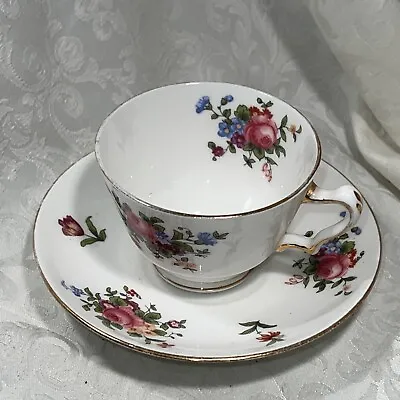 Buy Crown Staffordshire English Fine Bone China Teacup And Saucer Pink Rose Tea Cup • 11.35£