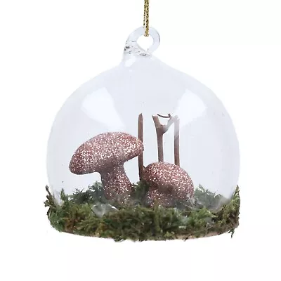 Buy Gisela Graham Dome Christmas Bauble With Glitter Toadstool • 4.99£