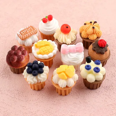 Buy 12x 11.5  Miniature Dessert Cupcake Cake 1/6 Scale Dolls House Christmas Party • 4.79£