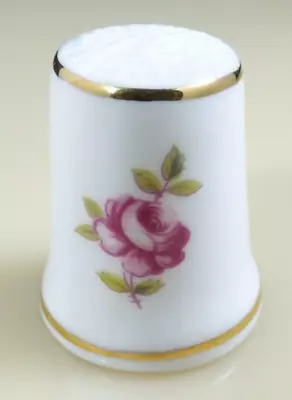 Buy Royal Adderley Bone China Pink Rose Flower Sewing Thimble Made In England • 17.15£