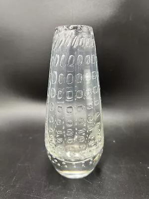 Buy Small Vintage Johansfors Controlled Bubble Clear Glass Vase - Swedish - 15cm 6  • 14£