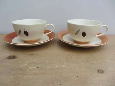 Buy Poole Pottery Fresco Two Cups & Saucer Rachel Barker Nice Set • 12.99£