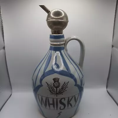 Buy Vintage Scottish Whisky Flagon, Thistle Design & Saltglazed  By Buchan Pottery • 25£
