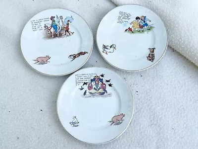Buy Vintage Set Of China Child's Baby Plates Nursery Rhymes • 22.99£