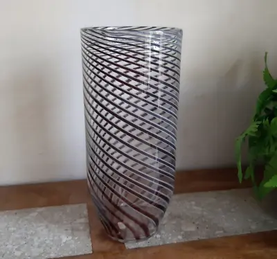 Buy Large Royal Doulton Glass Swirl Vase, Modern Swirl, Contemporary Vase 35 X 15cm • 19.99£