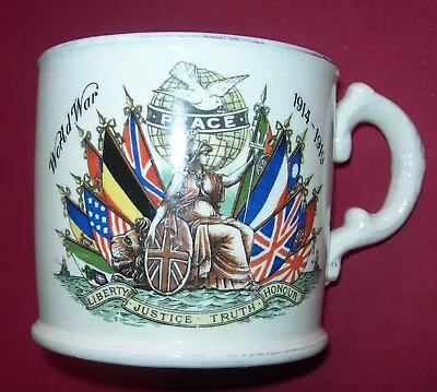 Buy World War I Peace Mug Devon Ware Fielding's 1914 - 1919 • 10£