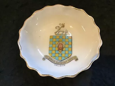 Buy Antique Goss Ceramic Crestware Of Halifax Coat Of Arms Miniature Dish. • 8£