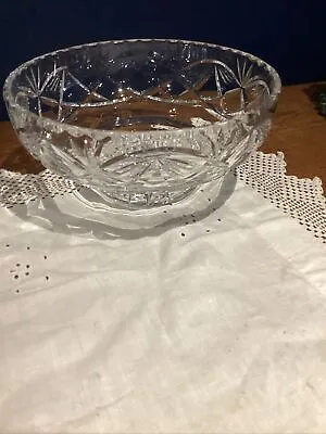 Buy Vintage Crystal Cut Glass Fruit Bowl 20 Cm Wide 9.5 Cm High • 12.50£