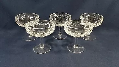 Buy 5 Vtg Gorham Bamberg Crystal 4 3/8  Champagne Tall Sherbet Glasses Germany MINT • 38.42£