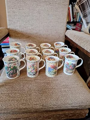 Buy Large Set Of 12 Kathy Brown Queens Fine Bone China Coffee Cup Recipe Collection  • 39.99£