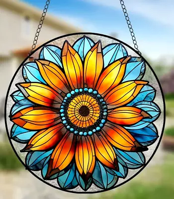 Buy Sunflower Design Suncatcher / Hanging Window Ornament Christmas Present Gift • 6.85£