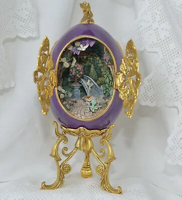 Buy House Of Faberge Porcelain Large Secret Garden Purple Egg By Franklin Mint • 75£