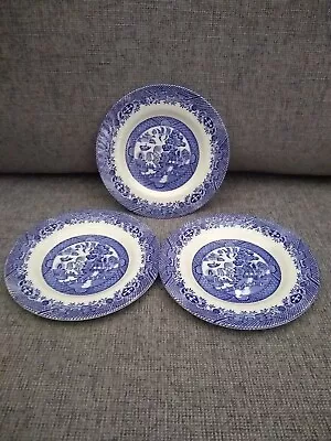 Buy 3 X Vintage Barratts Of Staffordshire Blue Old Willow Pattern Side Plate 7   • 12.99£