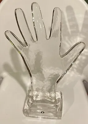 Buy Vintage  Scandinavian Pukeberg Stylised Glass Hand Sculpture H 30 Cm • 59£