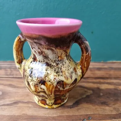 Buy Vallauris Small Beige Pink Ceramic Vase, Vintage French Pottery • 55.54£
