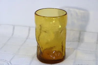 Buy BLENKO AMBER CRACKLE DIMPLE PINCHED INDENTED 418S 12oz 4 3/4  Tumblers Set Of 2 • 30.85£