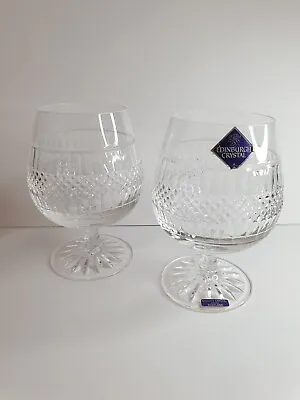 Buy Pair Of Edinburgh Crystal Cut Glass Brandy Balloon Glasses • 30£
