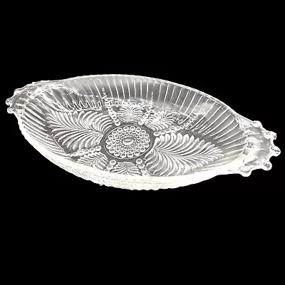 Buy Vintage Anchor Hocking Oval Clear Pressed Glass Relish Dish Depression Glass • 11.91£