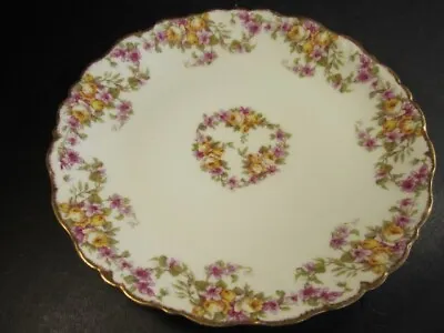 Buy P&B Limoges Yellow Roses & Purple Flowers Decorated 8  Porcelain Plate • 33.78£