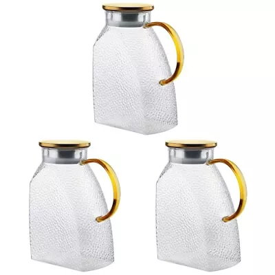 Buy Large Glass Pitcher Milk Iced Tea Jug Beverage Can Cold Water Bottle • 70.55£