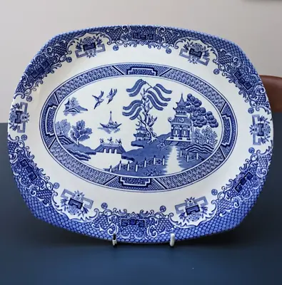 Buy Vintage Willow Patter Plate, English Ironstone Tableware Ltd - Rectangular 27cm • 7.50£