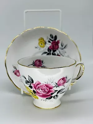 Buy Royal Vale Cup And SaucerCabbage Roses Bone China • 7.01£