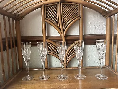 Buy Stuart Crystal Shaftesbury Set Of 5 Champagne Flutes 8 1/4  Signed Excellent • 250£
