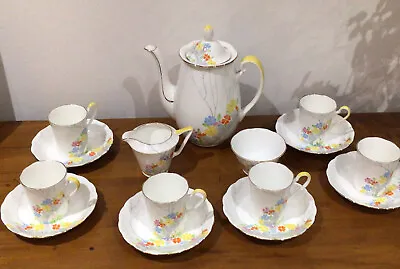 Buy Art Deco Grafton China 15 Piece Coffee Set Hand Painted Excellent Condition • 90£
