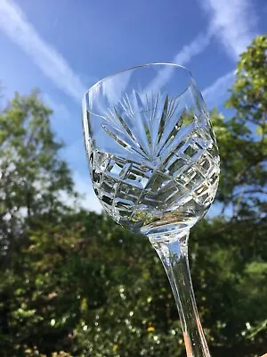 Buy Set Of 2 Hand Cut Bohemian Lead Crystal Long Stemmed Wine Glass Globlets 18 Cm • 19.92£