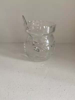 Buy Vintage Cut Glass Crystal Preserve Marmalade Jam Honey Jar Lidded Pot Retro • 2£