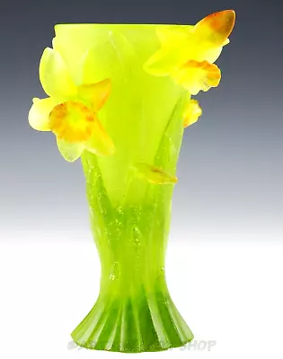 Buy Daum France Crystal Figurine PATE DE VERRE 7.5  JONQUILLES DAFFODIL FLOWERS VASE • 758.03£