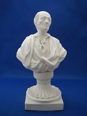 Buy Early PARIAN WARE Table BUST On Pedestal-9 3/8 Inches-VOLTAIRE(?)-AS IS-NR • 148.17£