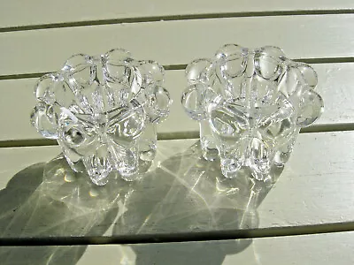 Buy Vintage Reims,france Bubble Glass Candle Holders X 2 • 8.99£