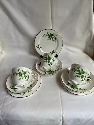 Buy Royal Vale Ivy Bone China 3 Trios Tea Cup Saucer Plate • 18£