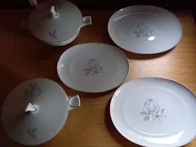 Buy 5pcs X Thomas Germany 'Blue Rose' Fine China - Serving Dishes + Plates/ Platters • 40£