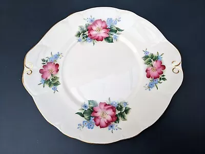 Buy Duchess Bone China Twin Handled Cake Plate Wild Hedge Rose - Dates 1970 • 5£