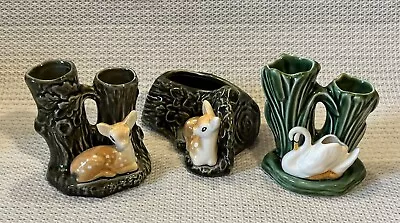 Buy 3X Vintage Sylvac Small Ceramic Vases: Swan 4393, Deer 4290, Deer 4231. • 15£