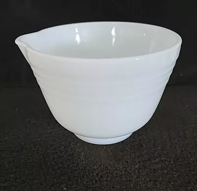 Buy Pyrex White Milk Glass Hamilton Beach Ribbed Mixing Bowl W Spout 1 QT • 19.89£